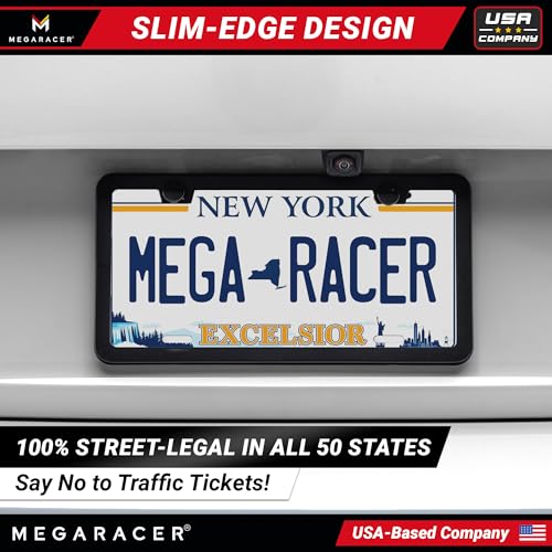 Powder Coated Matte Black Thin License Plate Frame
