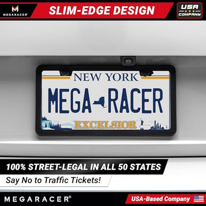 Powder Coated Matte Black Thin License Plate Frames