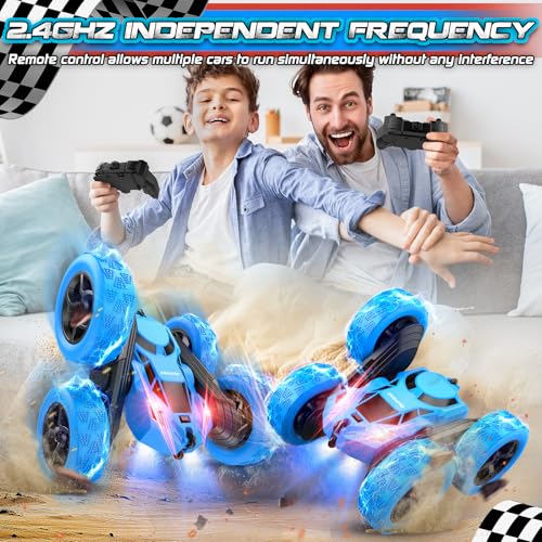 Blue RC Stunt Car for Boys Kids