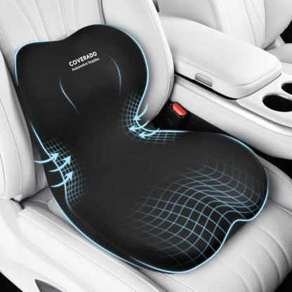 Upgraded] Car Seat Cushion and Lumbar Support Pillow One Piece