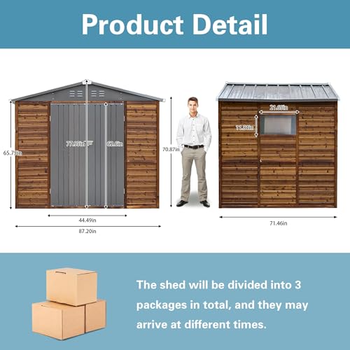 8x6 Ft Outdoor Storage Shed with Windows