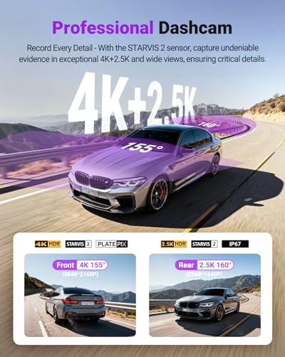 S1 Pro Max 4K+2.5K Dash Cam