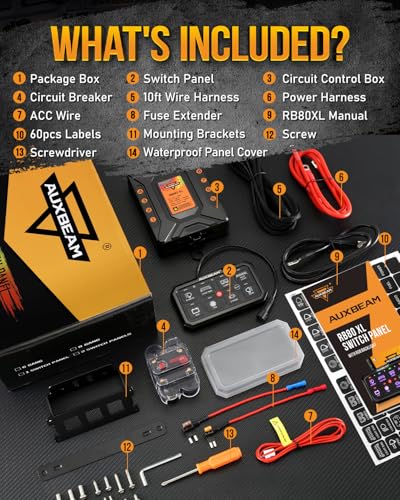 8 Gang Switch Panel RB80XL 5In Large 3 Modes Easy Installation
