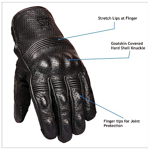 Leather Motorcycle Gloves for Men and Women