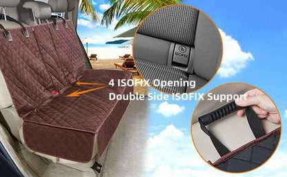 Dog Car Seat Cover for Back Seat Cover for Kids,Non Stick Fur Rear Seat Protector for Pet,Nonslip Waterproof Universal Fit Interior Backseat Covers for Auto Van SUV (Large, Coffee Brown)