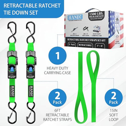 USA Based Retractable Ratchet Straps (2 Count)