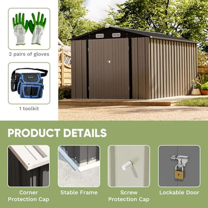 8 x 12 FT Metal Storage Shed for Outdoor