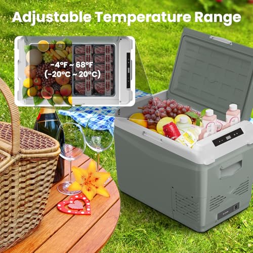 GC40 Electric Cooler for Car Refrigerator 12 Volt Car Fridge Freezer 39 Quart Portable Freezer for Truck SUV RV Van Camper