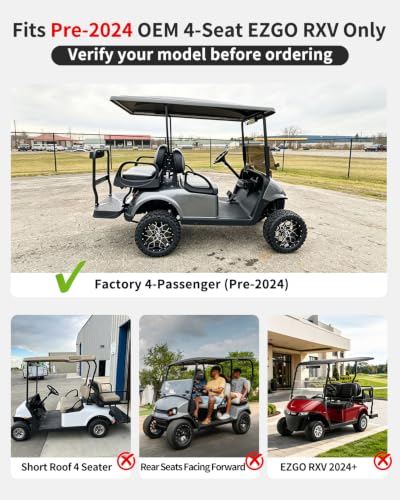 Golf Cart Enclosure 4 Passenger for EZGO RXV 80" Extended Roof
