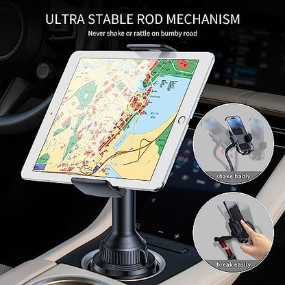 Sturdy Cup Holder Tablet Mount for Car