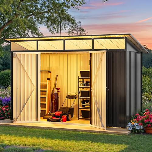 9x4 FT Outdoor Storage Shed with Acrylic Windows