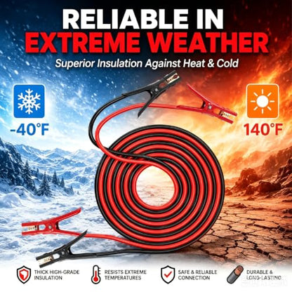 6 Gauge 20 Feet Jumper Cables (20 Foot)