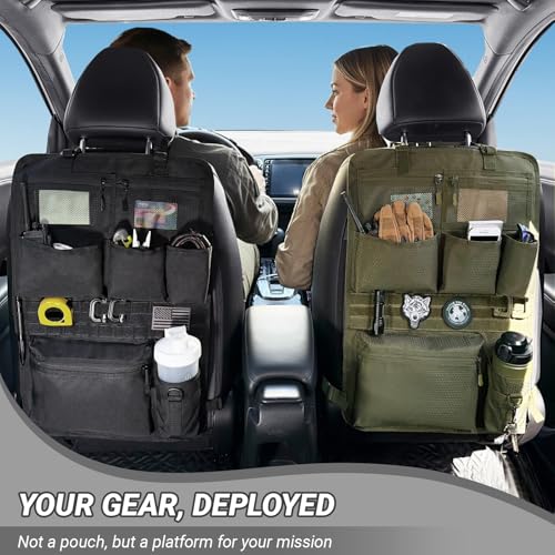 Tactical Car Seat Organizer with Multiple Pockets