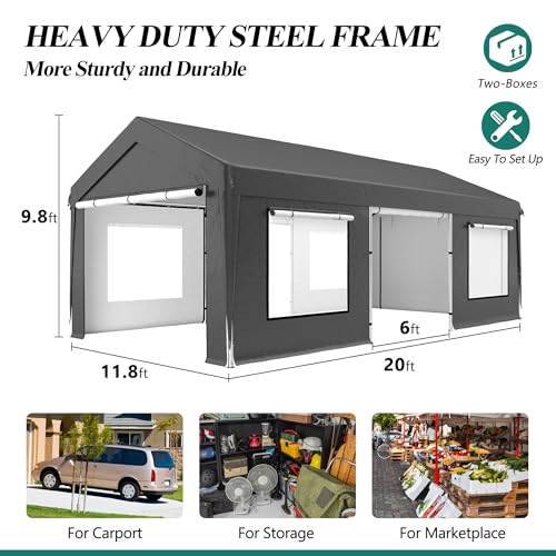 12' x 20' Heavy Duty Carport