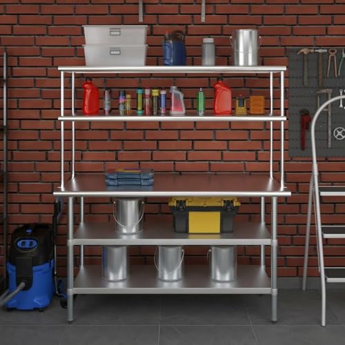 Stainless Steel Work Table with 2 Shelves