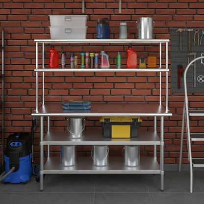 Stainless Steel Work Table with 2 Shelves