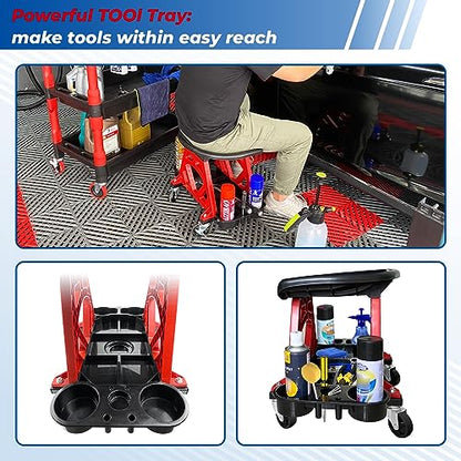 Durable Mechanic Seat with Wheels