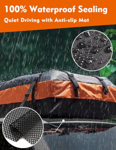 Car Rooftop Cargo Carrier Roof Bag Waterproof for All Top of Vehicle with