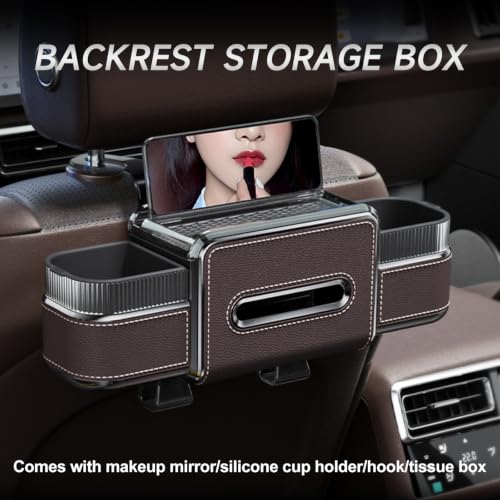 6-in-1 Car Headrest Backseat Organizer, Back Seat Car Organizer and Storage