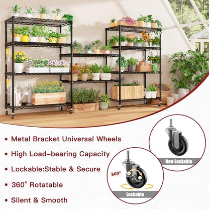 36"W x 16"D x 79"H Wire Shelving with Wheels (3 Count)