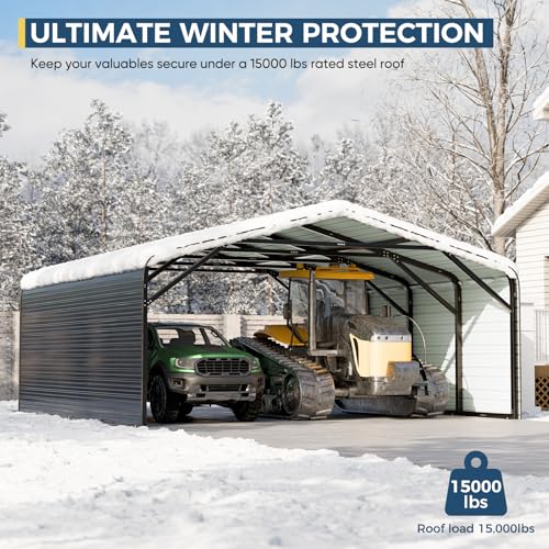Military Grade Metal Carport 20x20 FT