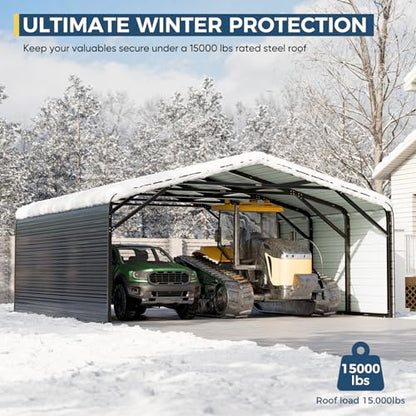 Military Grade Metal Carport 20x20 FT