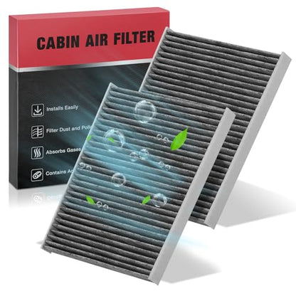 2 PCS Cabin Air Filters with Activated Carbon Compatible with Jeep Wrangler 2018