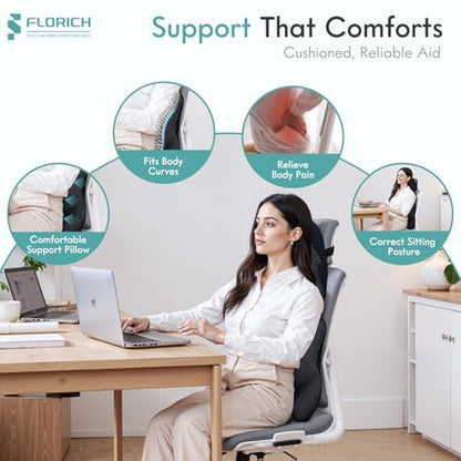 Lumbar Support Pillow and Neck Headrest Pillow for Office Chair Car