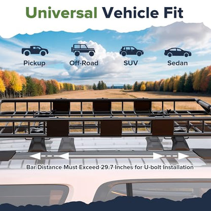 54" x 39" x 5" Roof Rack Cargo Basket with Extension