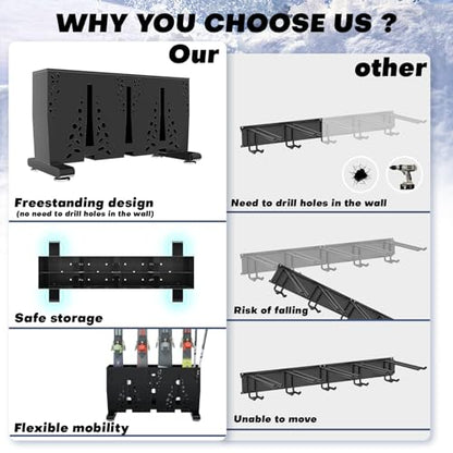 Heavy Duty Metal Ski Storage Rack