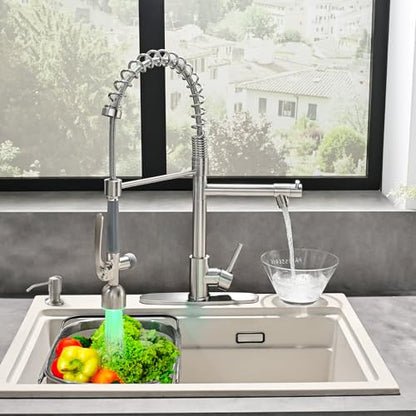Commercial Kitchen Faucets with Pull Down Sprayer Brushed Nickel