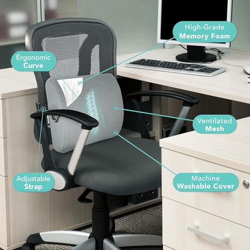 Memory Foam Lumbar Support Pillow for Office Chair