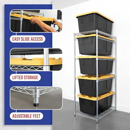 5 Tier Steel Tote Rack for 27 Gallon Bins