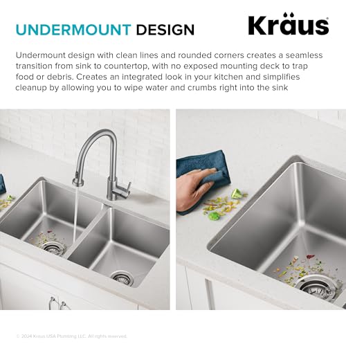 Fairlane 33 inch Undermount Double Bowl 18