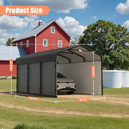 10x15 Heavy Duty Metal Carport