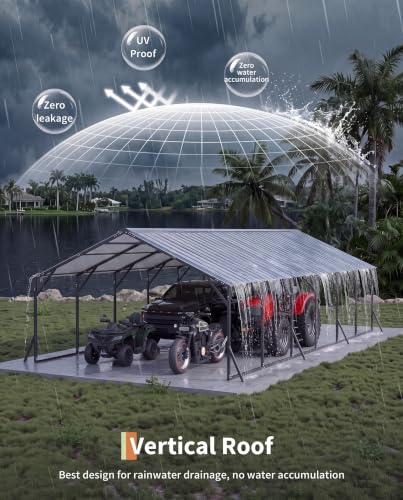 20'X30'x12' Metal Carport for Multiple Vehicles