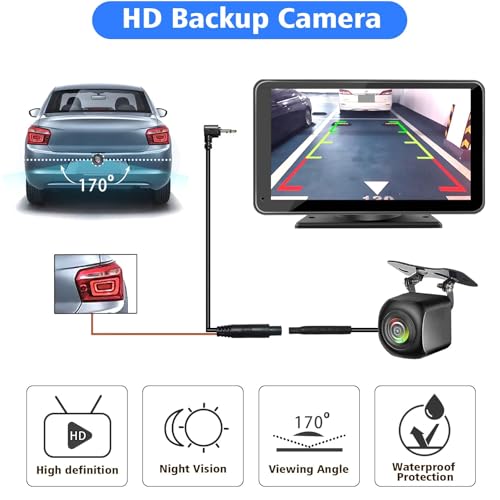 Portable Wireless with Apple CarPlay and Android Auto Screen for Car