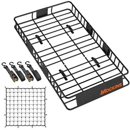 64"x39"x6" Extendable Cargo Roof Rack Basket with 250 Lbs Capacity