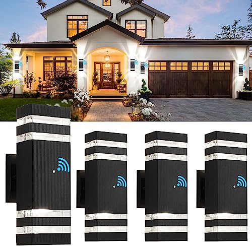 4 Pack Dusk to Dawn Outdoor Wall Lights Modern Exterior Lighting Fixture (4 Count)