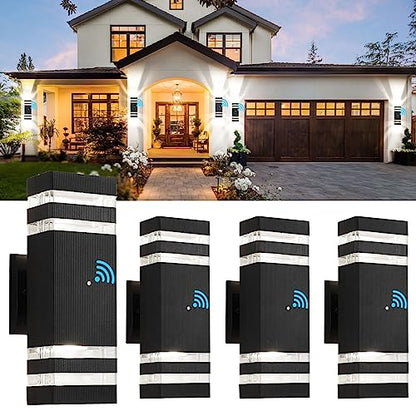 4 Pack Dusk to Dawn Outdoor Wall Lights Modern Exterior Lighting Fixture (4 Count)