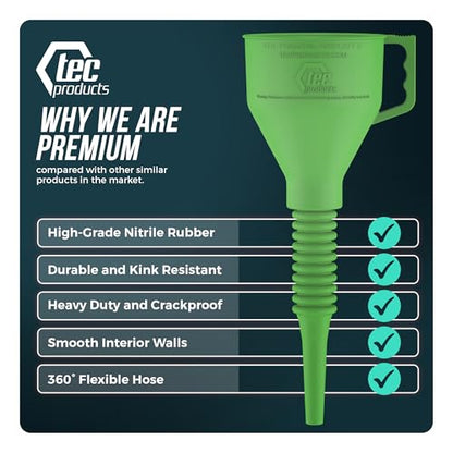 FlexAll Long Flexible Oil Change Funnels for Automotive Use