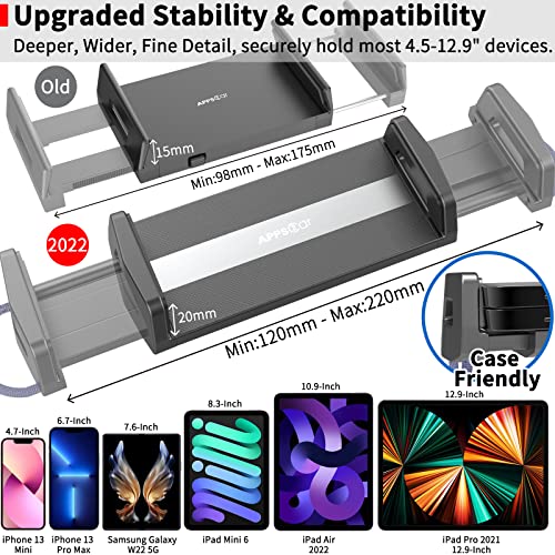 Upgraded Tablet Car Mount for iPad Truck Holder Long Arm Extension