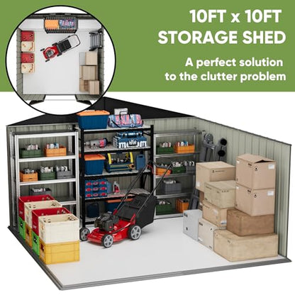 10x10 FT Outdoor Storage Shed with Floor Frame
