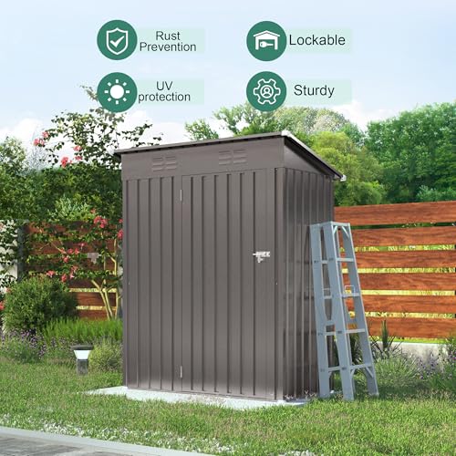 Outdoor Storage Shed 5x3x6FT Pitched Roof