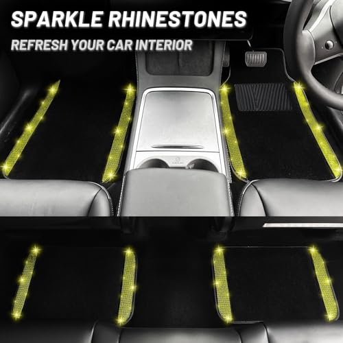 Bling Car Floor Mats Full Set and Steering Wheel Cover