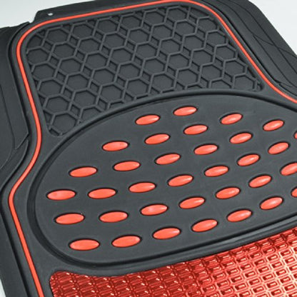 2 Tone Black & Red Floor Mats for Cars