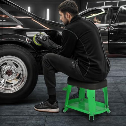 Heavy Duty Garage Rolling Work Seat 300LBS Capacity Mechanics Stool with Wheels