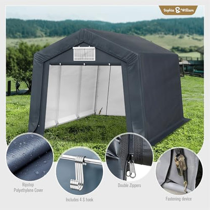 Storage Shed 10x15 ft Portable Garage Heavy Duty Carport