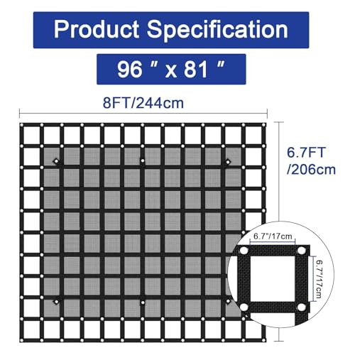 96” x 81“ Heavy Duty Cargo Net with Mesh
