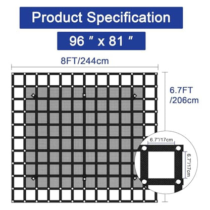 96” x 81“ Heavy Duty Cargo Net with Mesh